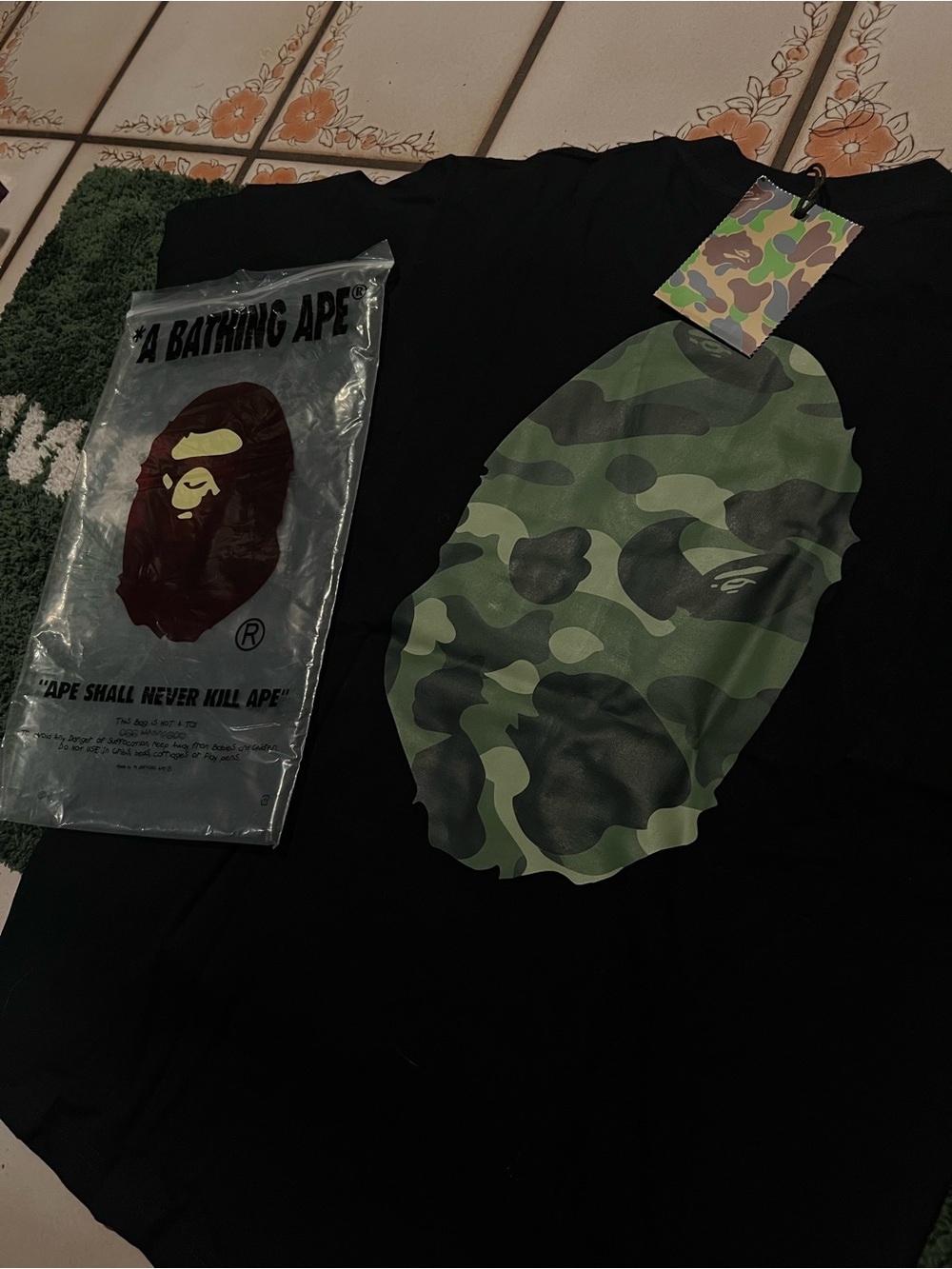 BAPE “A Bathing Ape” Camo/Green Shirt - Picture 5 of 6